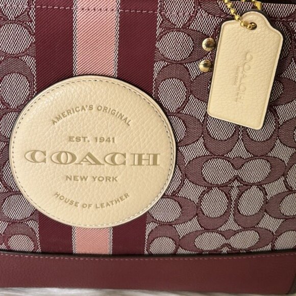 NWT💃Coach Dempsey Carryall In Signature Jacquard With Stripe And Coach Patch - Picture 11 of 12